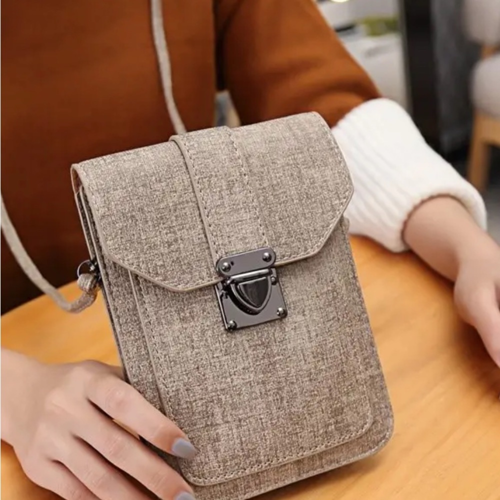 Crossbody Stadium Concert Mobile Phone Bag with Adjustable Strap w Secure Clasp